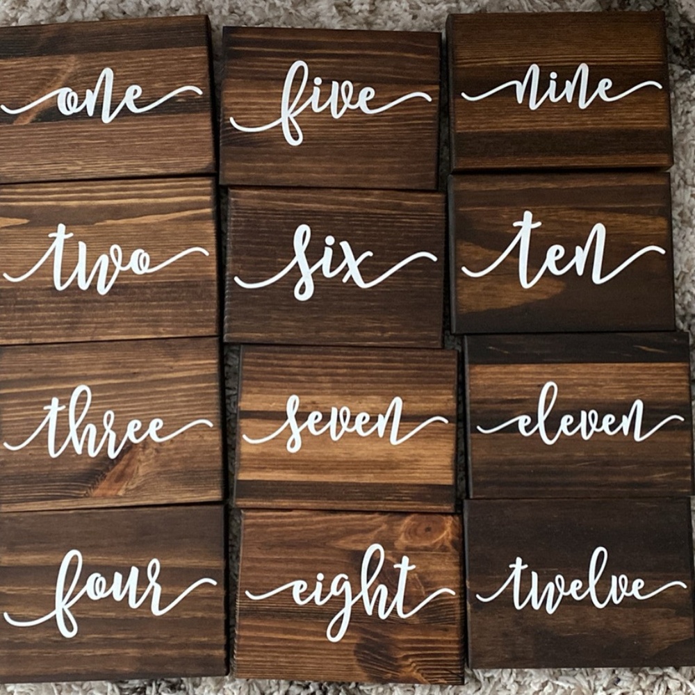 Wooden Wedding Table Numbers